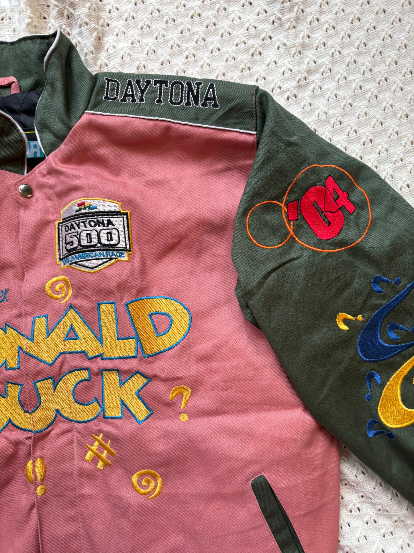 Reworked Donald Duck NASCAR Jacket