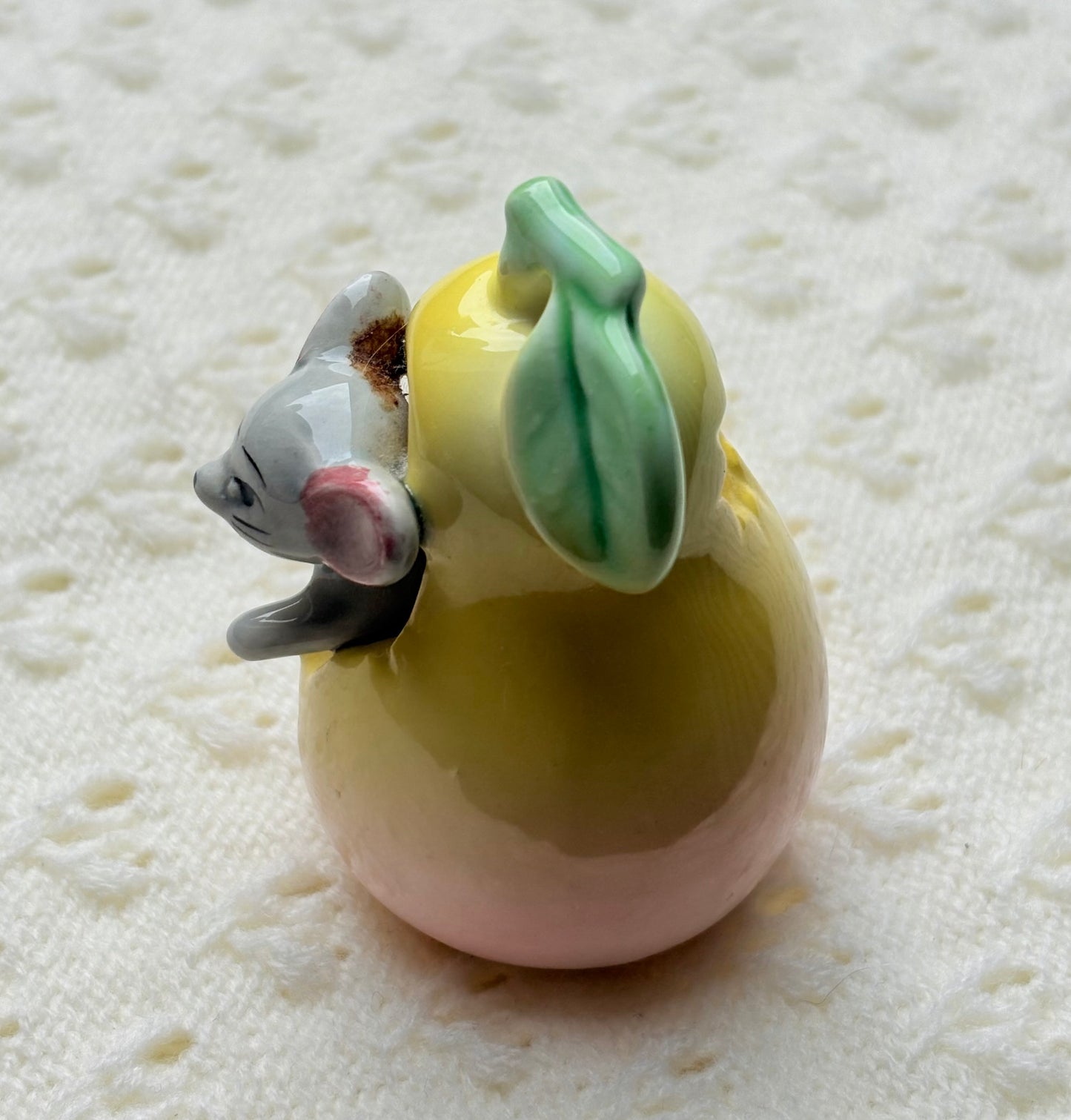 Vintage Mouse in Pear Toothpick Holder