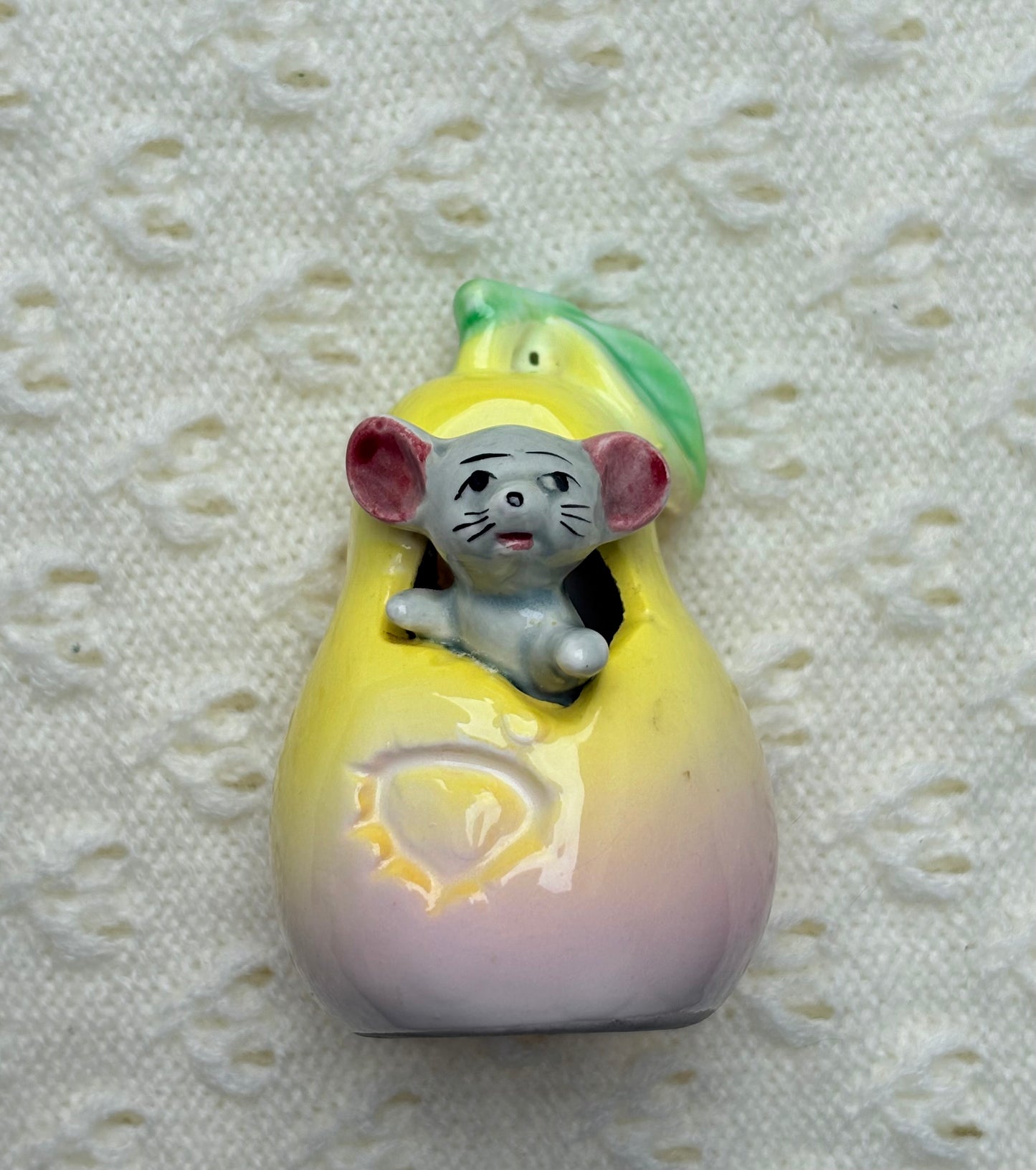 Vintage Mouse in Pear Toothpick Holder