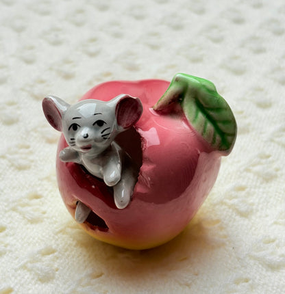 Kitsch Mouse in Apple Toothpick Holder