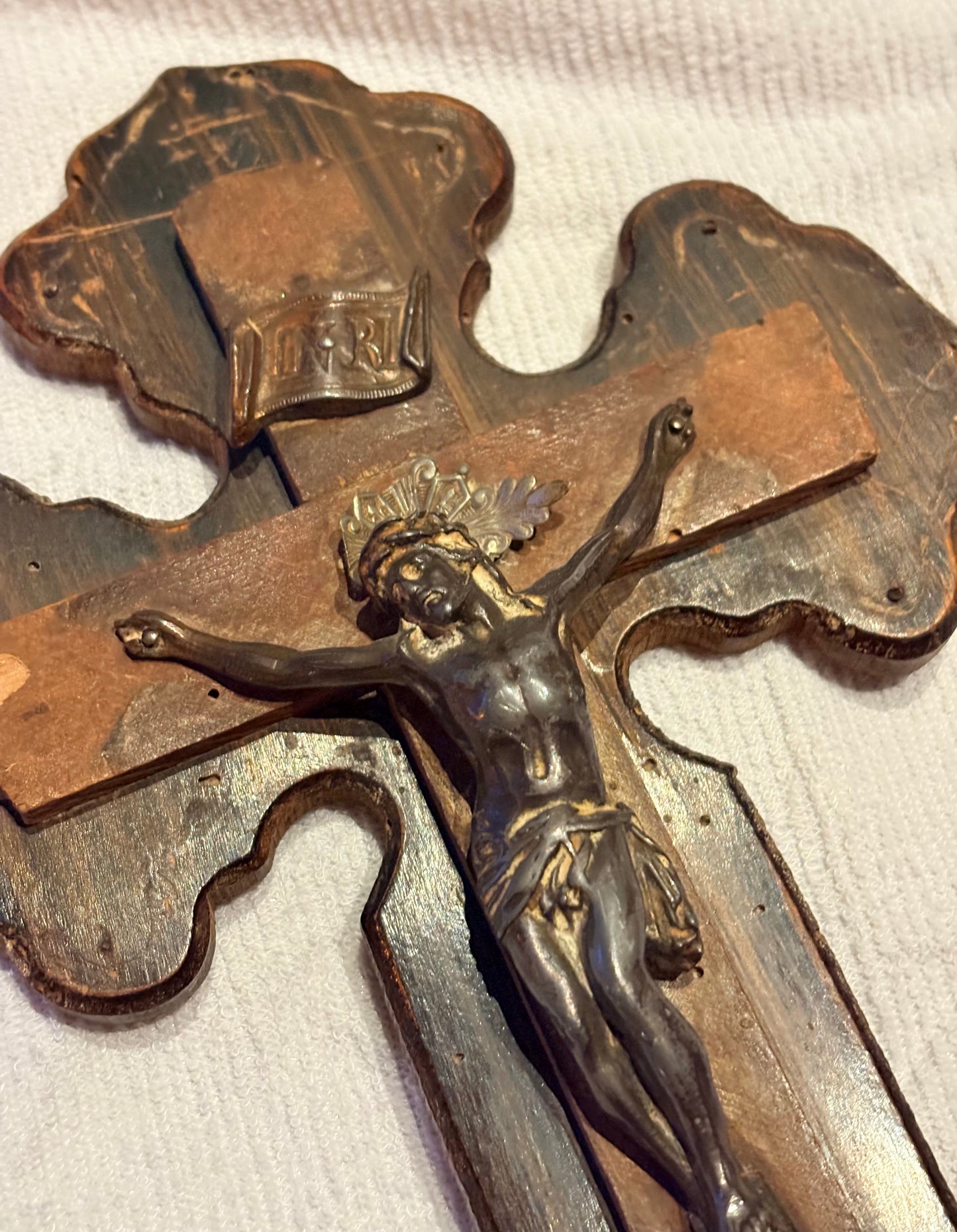 Antique Free Standing Crucifix