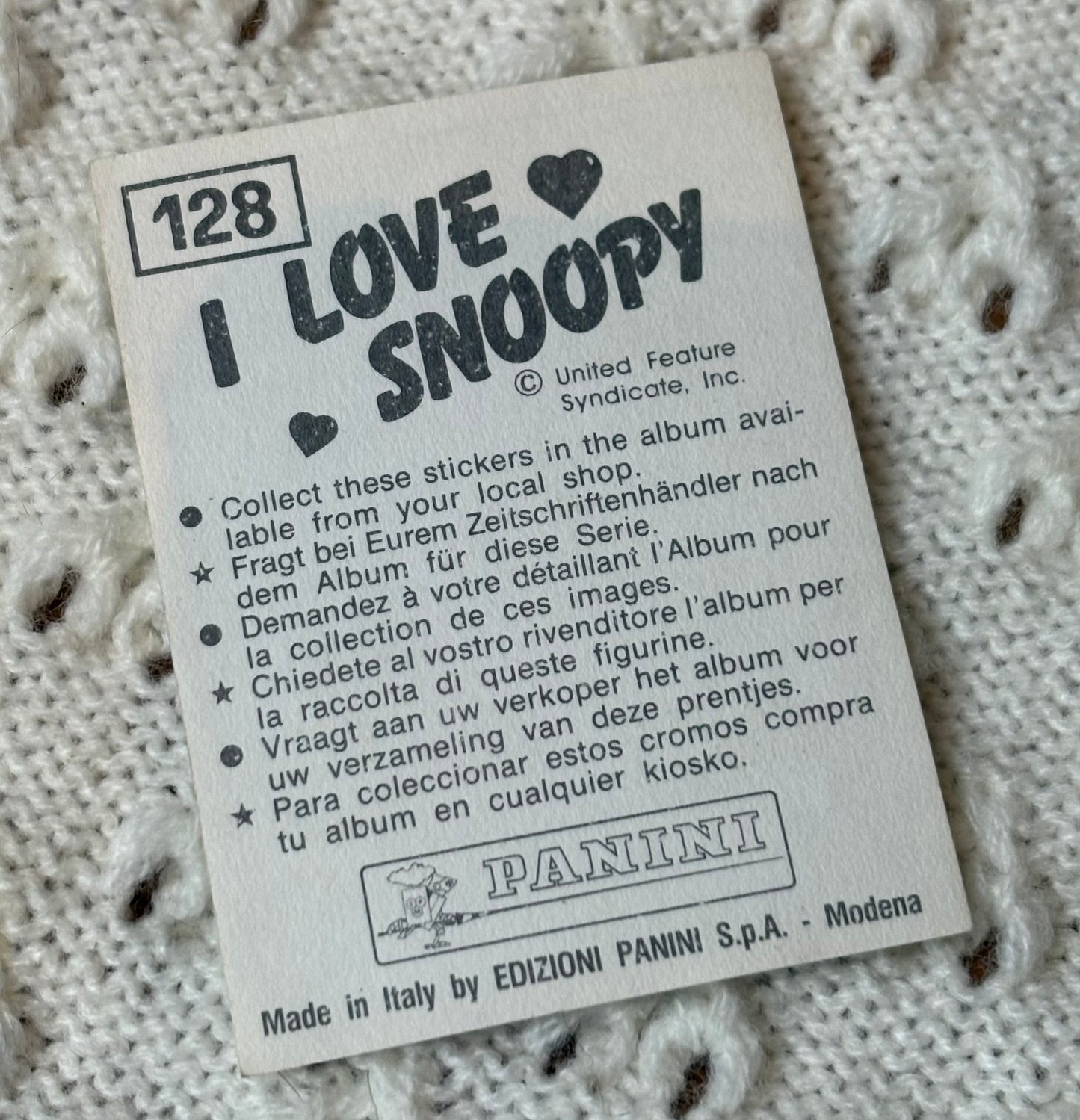 Peanuts Halloween Panini Sticker