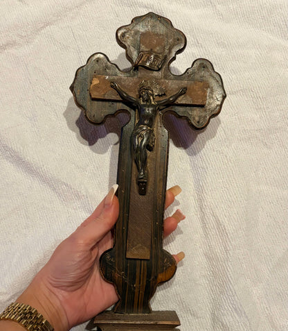 Antique Free Standing Crucifix